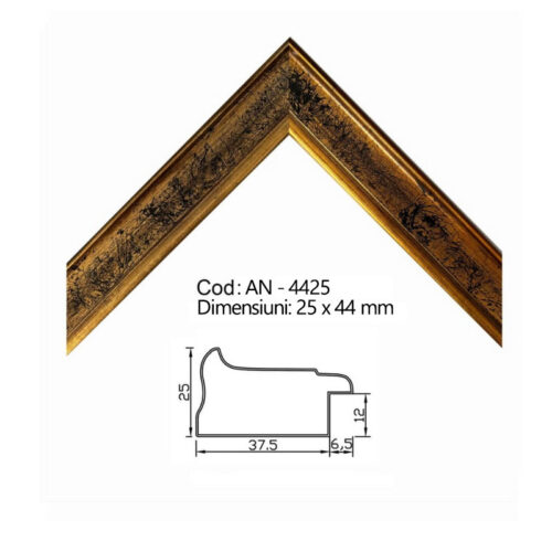 Profil rama din lemn cu foita aurie AN-4425