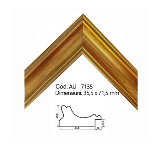 Profil rama din lemn cu foita aurie AU-7135