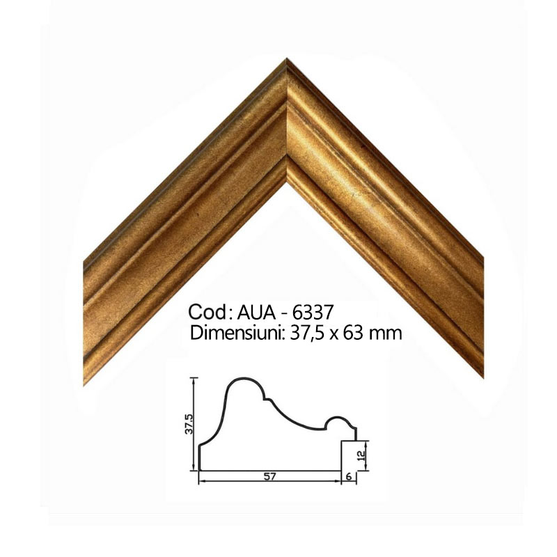 Profil rama din lemn cu foita auriu AUN-3065